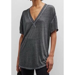 41- NWOT Free People Movement Talk Tough Tee Gray Black BOHO T SHIRT TOP sz XS